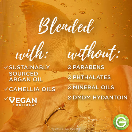 Garnier Hair Care Whole Blends Champú iluminador con extractos de aceites de argán marroquí y camelia para cabello seco, 3 unidades