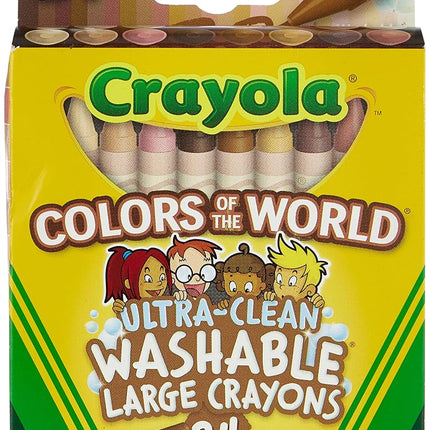 Crayola 24 Ct Large Ultra-Clean Washable Crayons, Colors of the World