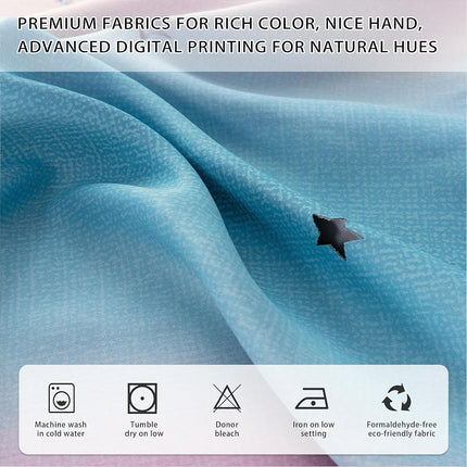 XiDi Dream Star Blackout Curtain for Kids Room, Princess Curtain for Your Daughter's Bedroom, Pink and Purple, 84" W x 52" L