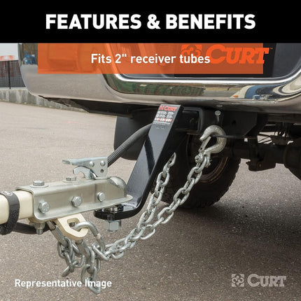 CURT 45065 Lifted Truck Trailer Hitch Mount with 2-5/16-Inch Ball & Pin, Fits 2-Inch Receiver, 7,500 lbs, 6-Inch Drop, Gloss Black Powder Coat