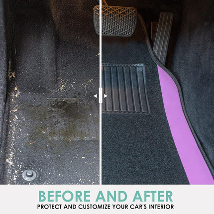 FH Group F14407PURPLE Tapis de sol universels en moquette violette pour la plupart des voitures, VUS et camions avec talonnette côté conducteur, ensemble complet