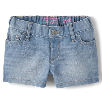 The Children's Place Pantalones Cortos de Mezclilla para Bebés Niñas y Niñas Pequeñas, Lavado Peony, 9-12 Meses