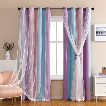 XiDi Dream Star Blackout Curtain for Kids Room, Pr