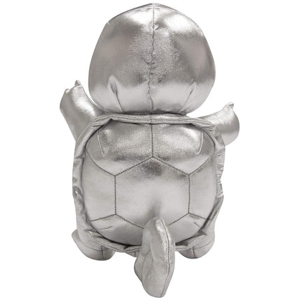 Pokémon 25º Aniversario Peluche Squirtle Plateado de 8" - Edición Limitada Juguete de Peluche Tortuga Plateada Brillante - 2+