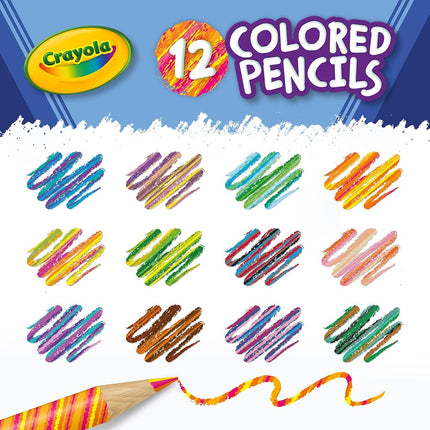 CRAYOLA Swirl Colouring Pencils - Assorted Colours (Pack of 12) | Magical Swirl Effect Will Draw 4 Colours Per Pencil |Ideal for Kids Ages 3+