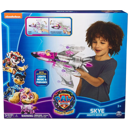 La Patrulla Canina: La Superpelícula, Jet de rescate transformable con figura de acción de Skye Supercachorros, luces y sonidos, juguetes para niños y niñas de 3 años en adelante