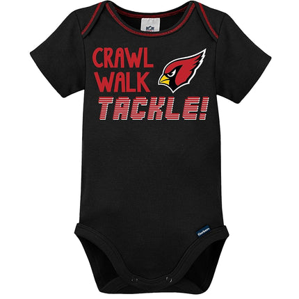 NFL Oakland Raiders Boys 20183 Pack Short Sleeve Variety Bodysuit, Black, 6-12 Months