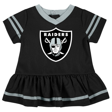 Gerber NFL Oakland Raiders Conjunto de vestido de fútbol de 2 piezas para bebé niña, negro, 3-6 meses