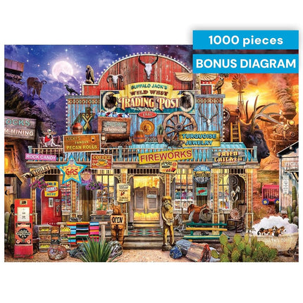 Buffalo Games - Wild West Trading Post - 1000 Piece Jigsaw Puzzle for Adults Challenging Puzzle Perfect for Game Nights - Finished Size 26.75 x 19.75