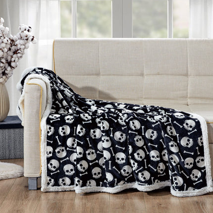 Elegant Comfort Reversible, Printed Sherpa Throw B