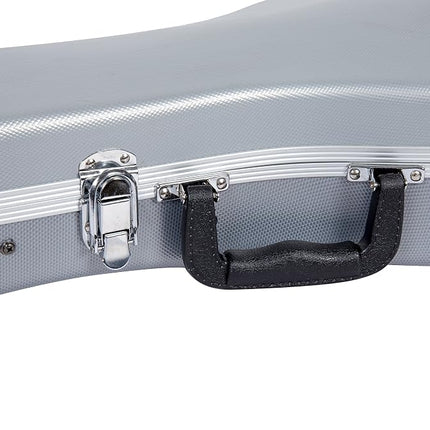 Crossrock ABS Hardshell Case-Fits Most A-Style Mandolins, with Interior Compartment, Backpack Straps-Silver (CRA862MASL)