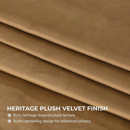 HPD Half Price Drapes Rideaux en velours Heritage Plush 96 pouces de long Rideaux occultants pour chambre et salon 50 po L x 96 po L, (1 panneau), Spiced Rum