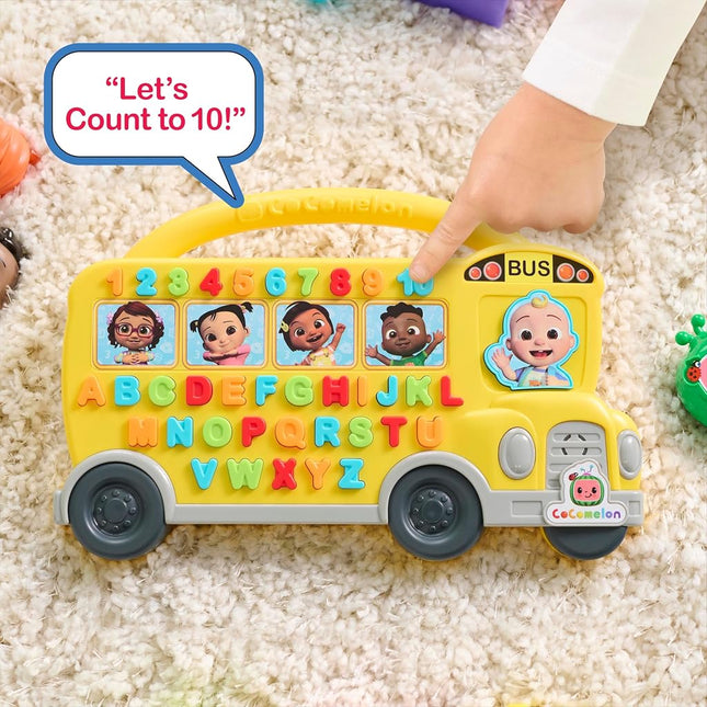 Cocomelon Learning Bus, Over 85 Learning Phrases, Counting, Alphabet, Music, Sounds, Yellow, Kids Toys for Ages 18 Month by Just Play