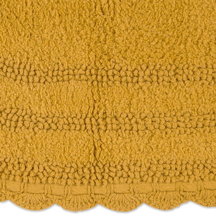 DII Crochet Collection Reversible Bath Mat, Small Oval, 17x24, Honey Gold