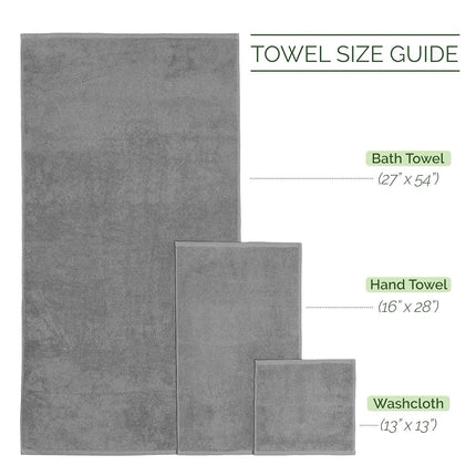 Elegant Comfort Luxury 6-Piece 100% Turkish Cotton Jacquard Braided Textured Premium Hotel Quality Towel Set� Soft and Absorbent, Includes 2 Bath Towels, 2 Hand Towels and 2 Washcloths, Gray