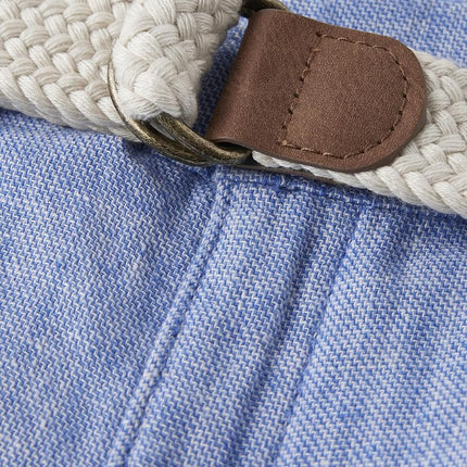 Gymboree Boys' and Toddler Belted Twill Chino Shorts, Boy That's Blue, 18-24 Months