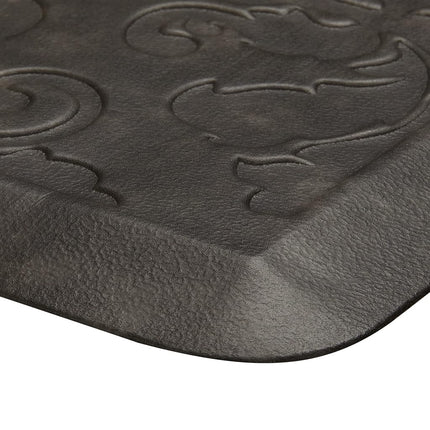 Chef Gear - Tapete de cocina antifatiga de bienestar - Diseño Marni - Tapete de chef acolchado cómodo - Piel sintética - Alivia el dolor al cocinar y estar de pie - Antideslizante - Medidas 17.5"x32" - Gris oscuro