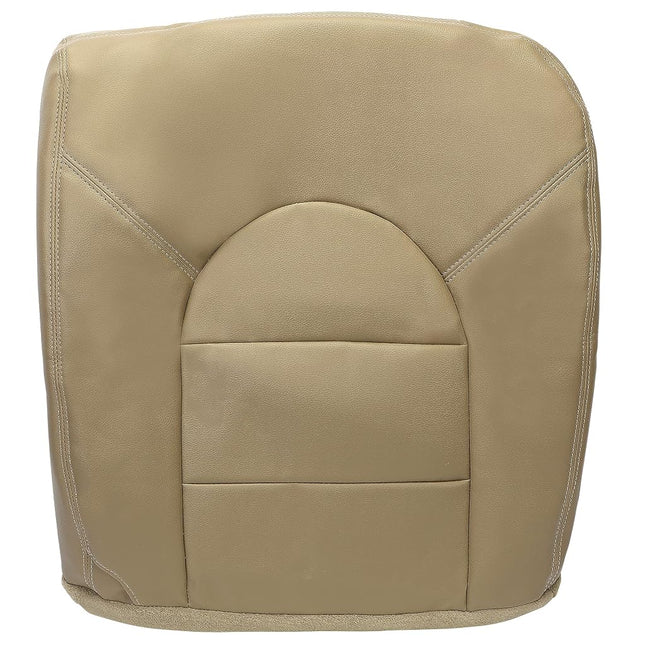 ECOTRIC Seat Bottom Cover Compatible with 1999 2000 Ford F250 F350 F450 Lariat - Tan Artificial Leather Front Passenger Side