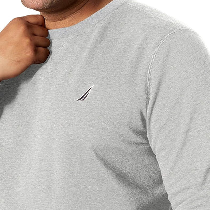 Nautica Men's Basic Crew Neck Fleece Sweatshirt, Grey Heather, Small