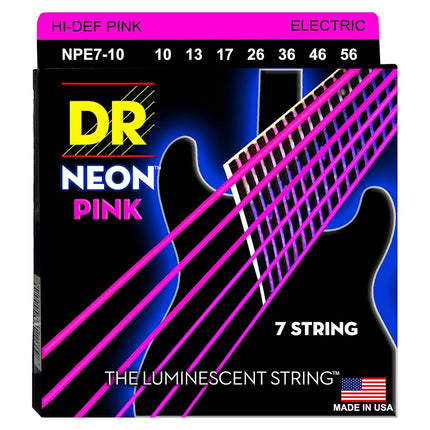 DR Strings NEON™ Pink 7-String Electric Guitar Str
