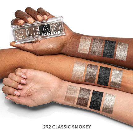 COVERGIRL - Clean Fresh Clean Colour Quad - Clean and vegan formula without talc, mineral oil, parabens and fragrance, highly pigmented eyeshadow palette - Classic Smokey - 292