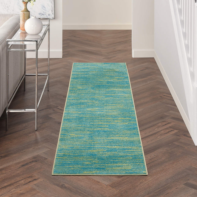 Nourison Essentials Indoor/Outdoor Blue Green 2'2"