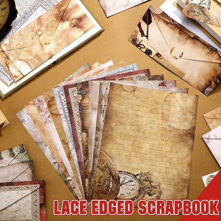 TaoBary 160 Pcs Vintage Stationery Paper and Envelopes Set, 8.5 x 11''