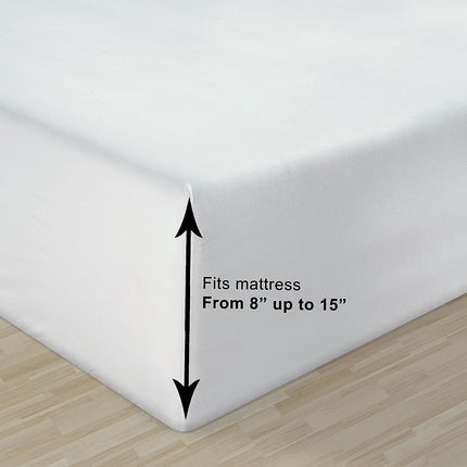 LANE LINEN Twin Sheet Set 100% Organic Cotton Cooling Soft 6pc - White