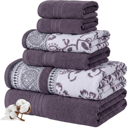 Modern Threads 6 Piece Set, 2 Bath Towels, 2 Hand 