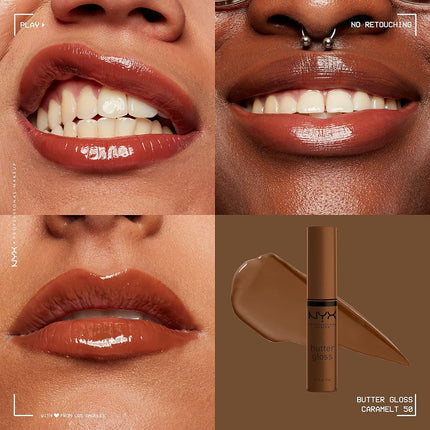 NYX Professional Makeup Butter Butter Gloss Brown Sugar , CARAMELT , 0.27 fl oz