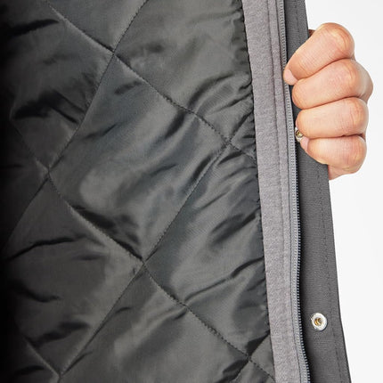 Dickies Men's Fleece Hooded Duck Shirt Jacket with DWR, Slate, X-Large