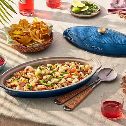 Le Creuset Stoneware Heritage Fish Baker, 1.7 qt., White