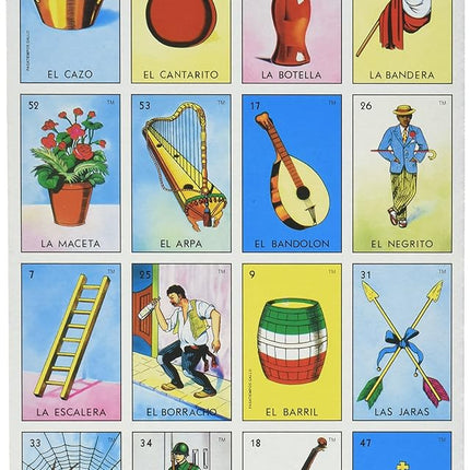 Loteria Don Clemente Autentica Mexican Bingo Set 20 Tablets Colorful and Educational
