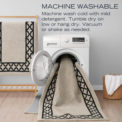 Nautica – Runner Rug 2 Piece Set | Indoor Runners for Hallways and Entry Rugs| Non-Skid Entry and Kitchen Door Mat| Machine Washable Carpet Rugs | 2'2" x 3'9" and 2'2" x 5' | Trellis Natural Twist
