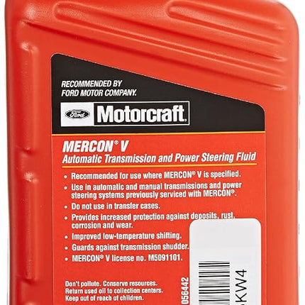 Genuine Ford XT-5-QM MERCON-V Automatic Transmission and Power Steering Fluid - 1 Quart