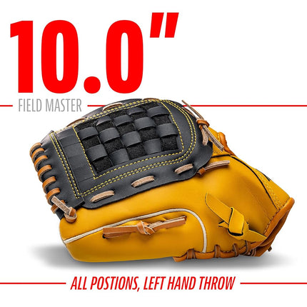 Franklin Sports Baseball and Softball Glove - Field Master - Baseball and Softball Mitt, 12" - Trapeze Web, Tan