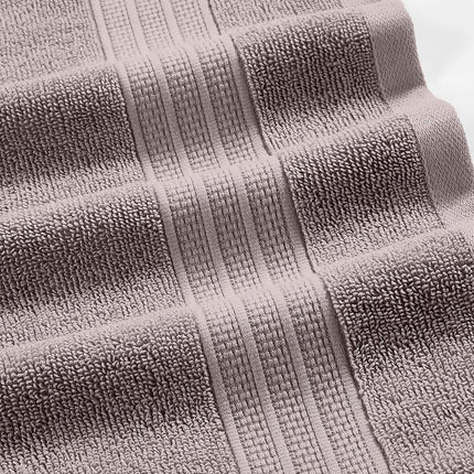 Modern Threads Allie 6-Piece 100% Cotton Towel Set – Jacquard Floral Border – Includes 2 Bath Towels, 2 Hand Towels, 2 Washcloths – Absorbent, Quick Dry, Soft & Durable – Taupe
