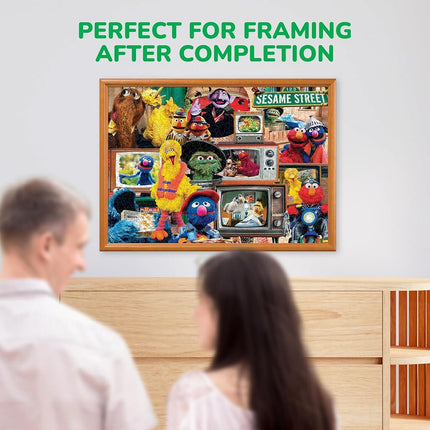 MasterPieces Sesame Street Le Bloc Fête de Big Bird Puzzle de 1000 pièces pour adultes - Puzzle dessin animé 48,9 cm x 67,9 cm