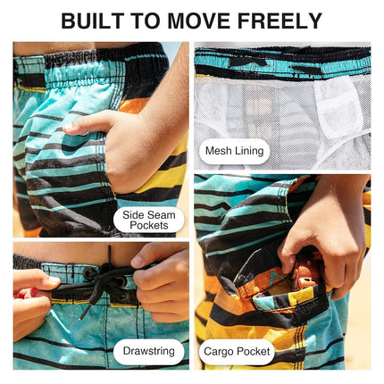 Kanu Surf Little Boys Echo Swim Trunks, Aqua, Large (7)