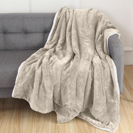 Elegant Comfort Reversible, Solid Sherpa Throw Bla