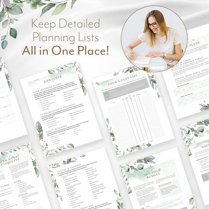 Your Perfect Day Wedding Planner Floral Gold - Undated Bridal Planning Diary Organizer - Hard Cover, Pockets & Online Support