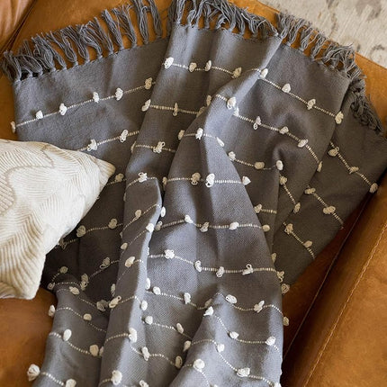 DII Woven Loop Throw Collection, 50x60, Gray