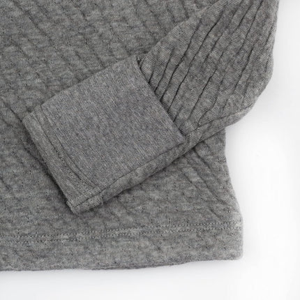 HonestBaby Baby Organic Cotton Matelasse Side-Snap Kimono Top, Gray Heather, Newborn