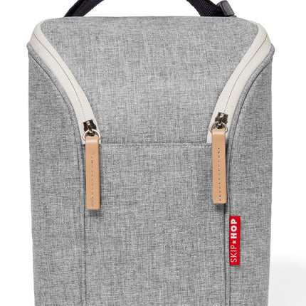 Skip Hop Grab and Go Double Bottle Bag, Grey Melan