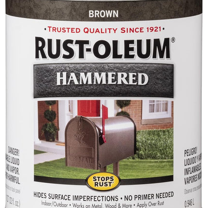 Rust-Oleum 239073 Hammered Metal Finish, Brown, 1-Quart