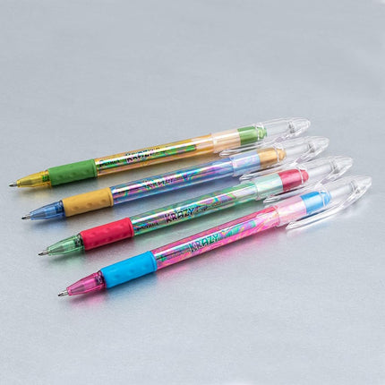 Pentel Krazy POP Beauty Beauty Iridescent Gel Pen, (1.0mm) Bold Line, Yellow & Metallic Green Ink, Box of 12 (K91-DDG)