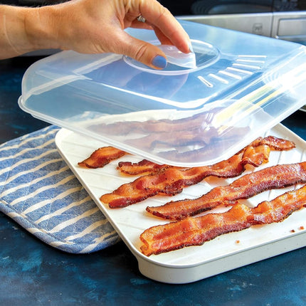 Nordic Ware 60173 Slanted Bacon and MeatTray, Plastic, White