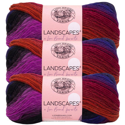 Lion Brand Yarn, Landscapes Crochet Yarn, Volcano,