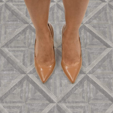 FloorPops FP3295 Townhouse Peel & Stick Floor Tiles, Gray