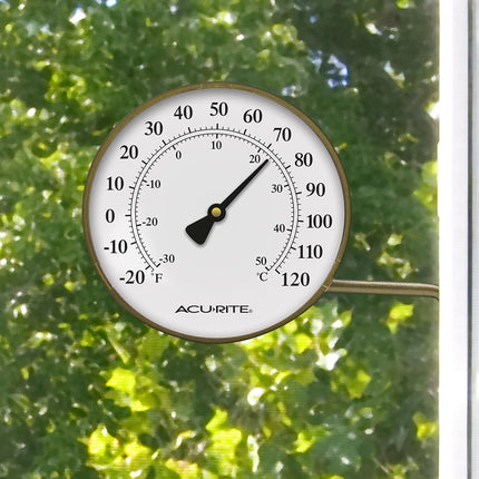 AcuRite 00334 4-Inch Brass Swivel Thermometer